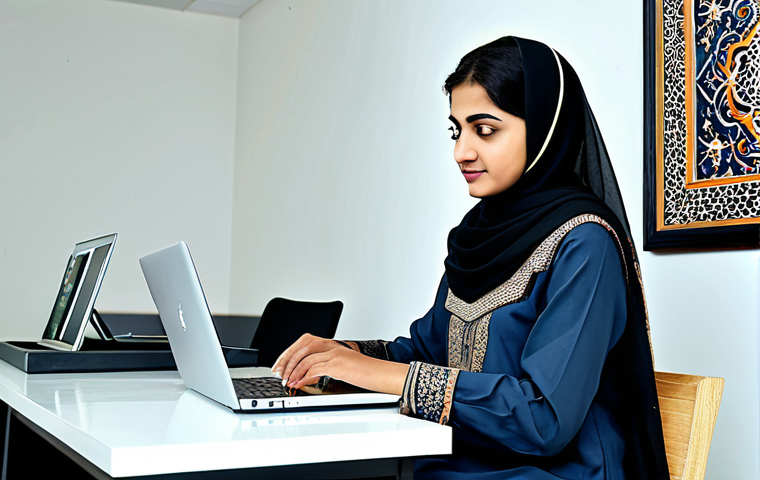 **
"A professional female software engineer in Pakistan, wearing a shalwar kameez with a modest dupatta, working on a laptop in a modern office with Islamic art on the walls, fully clothed, appropriate attire, safe for work, perfect anatomy, natural proportions, professional photography, high quality."
**