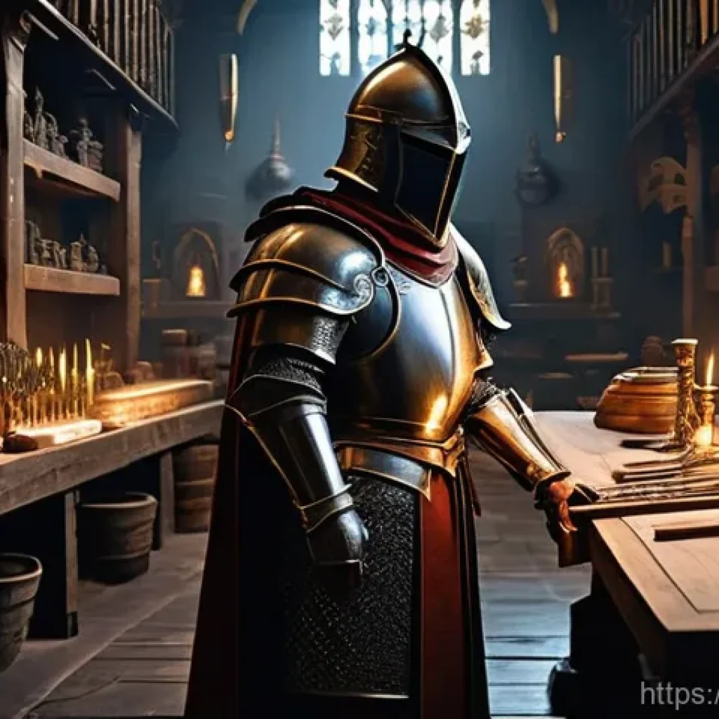 리니지 각인 장비 시스템 - **Prompt 1: The Symbol Maker's Craft**
"A detailed, wide-angle shot inside a grand, ancient fant...