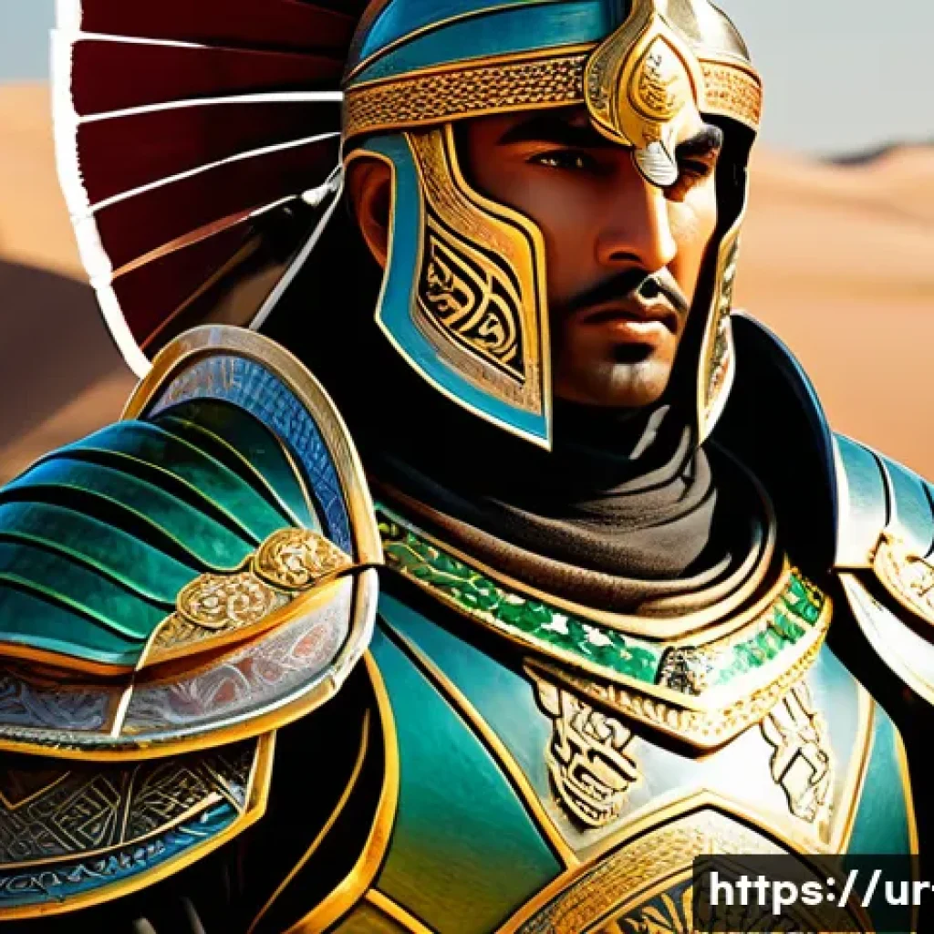 리니지 캐릭터 스탯 추천 - A detailed digital illustration of a Lineage warrior character in traditional South Asian inspired a...