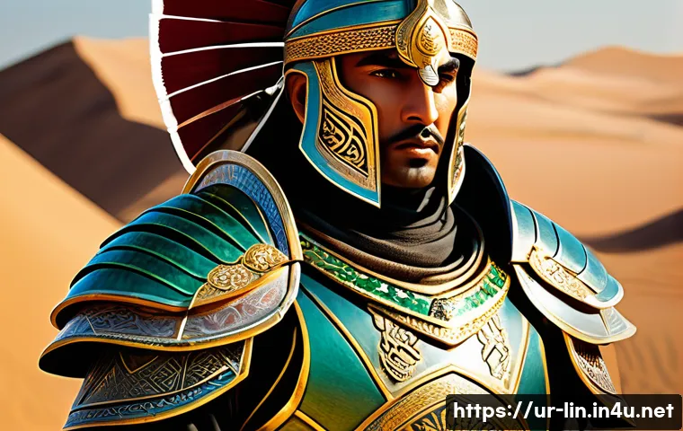 리니지 캐릭터 스탯 추천 - A detailed digital illustration of a Lineage warrior character in traditional South Asian inspired a...