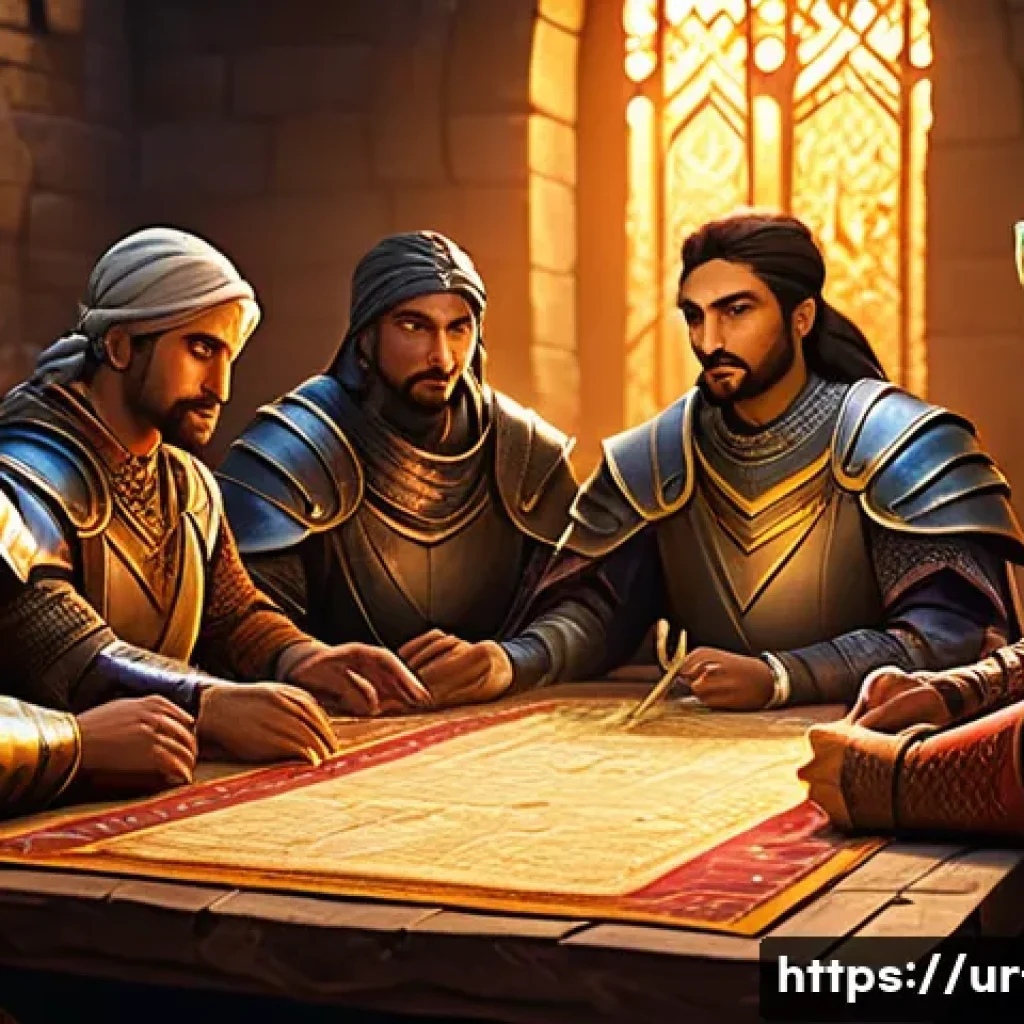 리니지 신입 혈맹원 모집 - A vibrant and dynamic fantasy gaming clan scene set in a lush medieval fortress during a castle sieg...