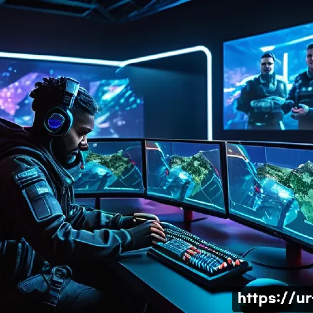 리니지 이벤트 대비법 - A dynamic, detailed digital art scene of a diverse gaming team strategizing in a modern esports aren...