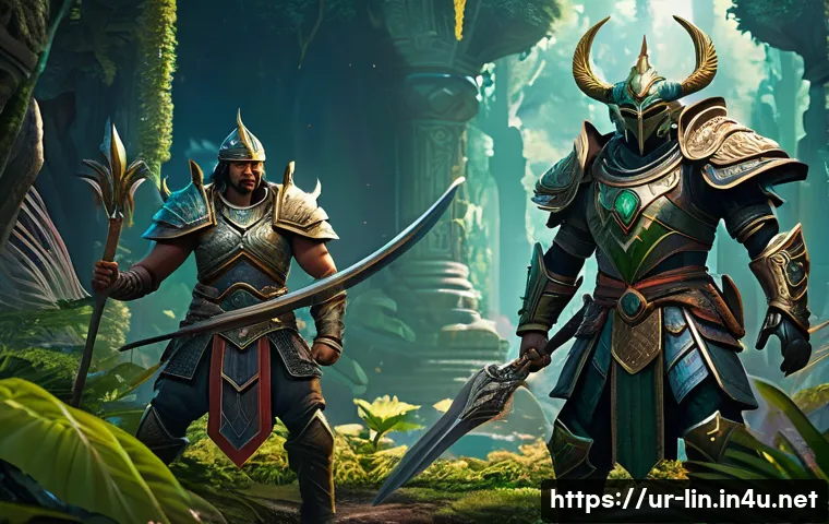 리니지 신규 콘텐츠 준비 - A vivid, detailed fantasy battle scene set in the new diverse landscapes of Lineage, featuring a tea...