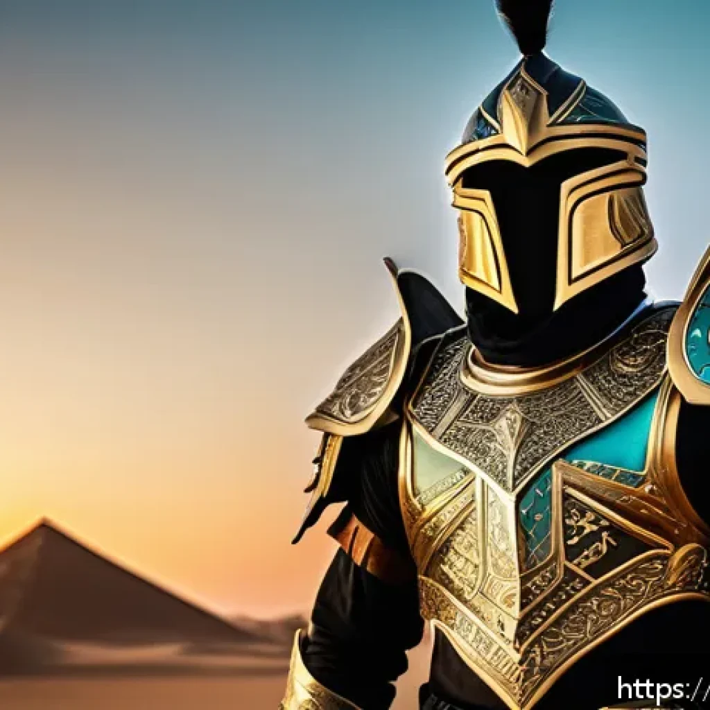 리니지 코스튬 모으는 법 - A confident male gamer character wearing a heavy metal armor costume inspired by traditional South A...