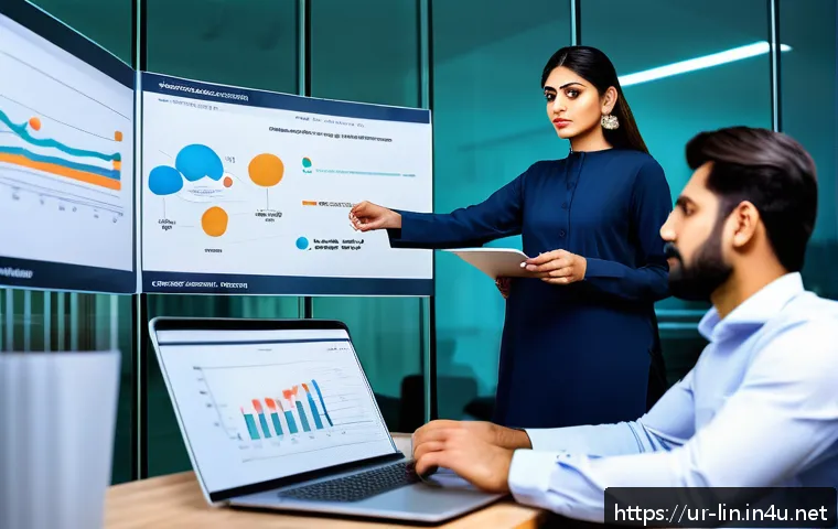 리니지 패치 노트 요약 - A professional digital marketing team in a modern office setting in Karachi, Pakistan, analyzing new...