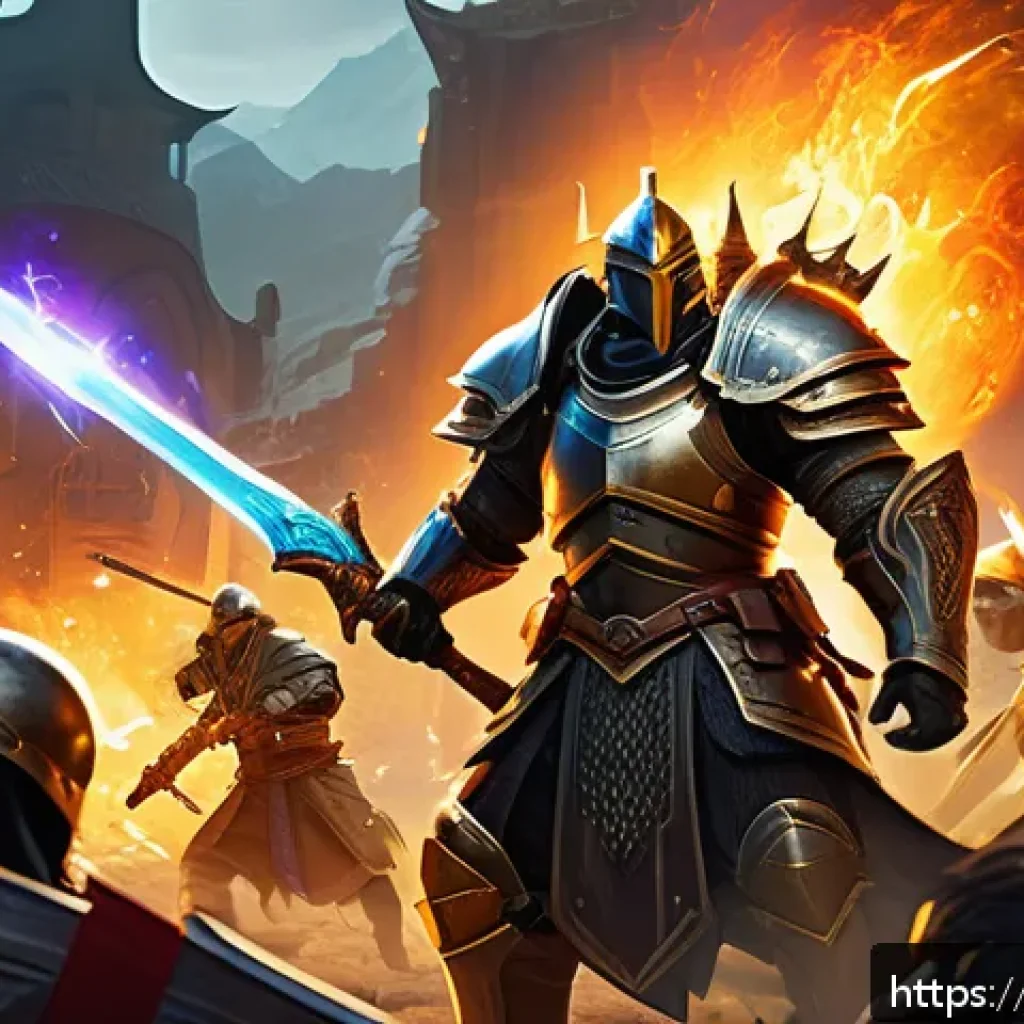 리니지 MMORPG 기본 전략 - A detailed digital painting of a skilled MMORPG character in mid-battle, wearing intricately designe...