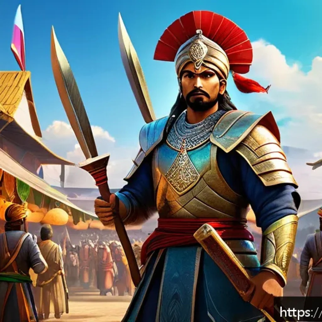 리니지 강화 스크롤 확률 계산 - A detailed fantasy game scene showing a skilled warrior character in traditional South Asian attire,...
